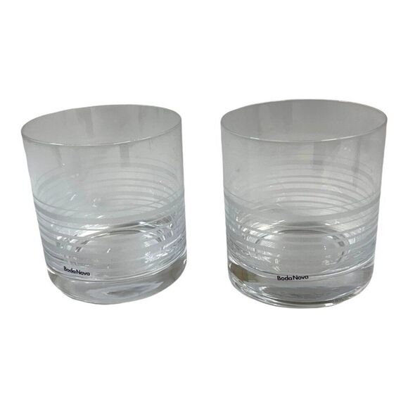 Boda Nova Crystal Whiskey Glasses Set Of 2 Whisky Lowball Cocktail Barware Glass - Picture 1 of 5